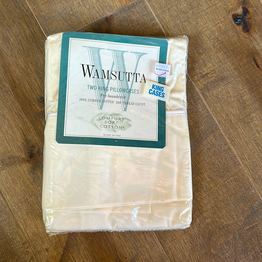 Two Wamsutta King pillowcases in ivory from comfort soft cotton collection